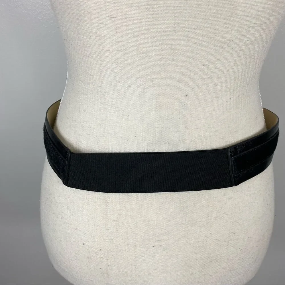 Ann Taylor leather & calf hair elasticized elegant  belt M/L